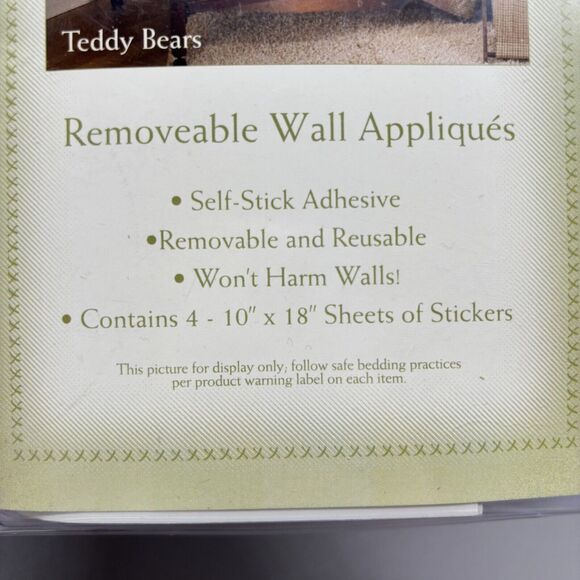 Eddie Bauer Peel and Stick Removable Wall Appliques Brown Teddy Bears Nursery - Picture 2 of 4